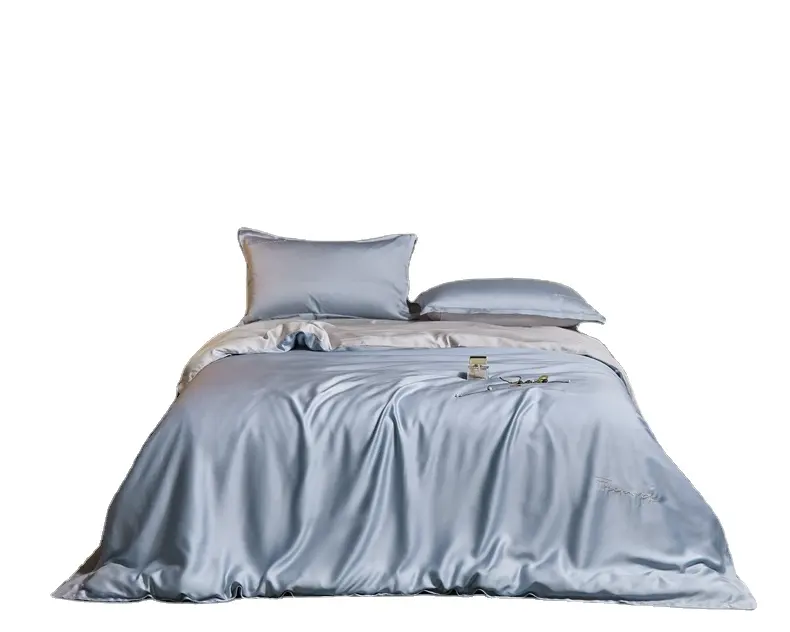 Super Soft Duvet Cover Bamboo Organic Bedding Sets White Color Duvet Cover Set Bed Sheet Set for Home Use