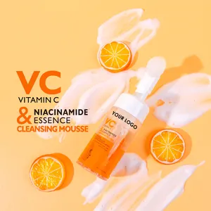 Mousse limpiadora con esencia de vitamina C y Niacinamida, limpieza profunda mientras hidrata y blanquea la limpieza facial de la piel