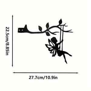 야외 안뜰 정원 벽 장식을위한 매혹적인 엘프 실루엣 스틸 아트