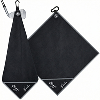 Serviette de golf personnalisée avec logo imprimé, serviette de golf noire brodée par sublimation, serviette de golf unie en microfibre gaufrée