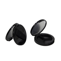 Kompakte Öffnung Schwarz gepresster 2g * 3 Powder Case Blush Powder Container mit Spiegel