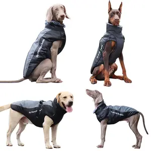 Fashion Design OEM ODM Dog Winter Warm Reflect Light Big Dog Clothes Folding Neckline Dog Jackets Pet Apparel