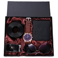 Promotion en gros d'accessoires pour hommes coffret cadeau coffret cadeau montre ceinture lunettes de soleil portefeuille coffret cadeau