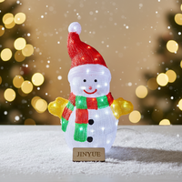 Lumière LED 3D blanche en acrylique motif bonhomme de neige et étoile de Noël IP44, contrôle manuel, alimentation USB/prise murale, décoration de jardin Jinyue JYY008