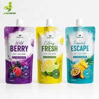 Pochettes souples personnalisées en plastique alimentaire avec bec verseur/capuchon pour l'emballage de jus et de boissons