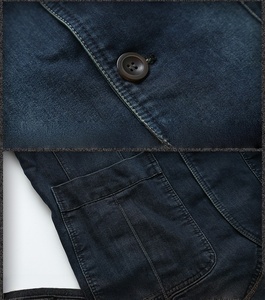 Cappotto in denim da uomo 2026 con maniche lunghe, bottoni, risvolto e colletto a revers, casual, slim fit, con tasche, nuove tendenze, tinta unita per la primavera - Product Image 4
