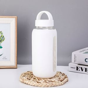 Hot Selling Unbreakable 800ml Reusable Wide-Mouth High Borosilicate Glass Leak-Proof BPA Free Water <b>Bottle</b> Silicone Sleeve for - Product Image 4