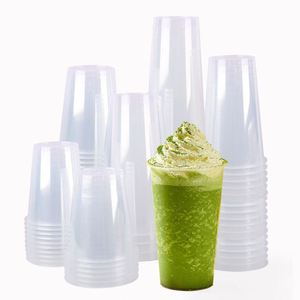 Gobelet en plastique transparent givré jetable et écologique, bon marché, pour bubble tea, café, en PP, avec couvercle, pour boissons glacées et crèmes. - Product Image 1