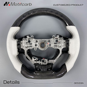Volant personnalisé en fibre de carbone avec poignées en cuir blanc pour Lexus IS RC NX GS 250 300 300h 350 500 F Sport 2013-2025 - Product Image 5