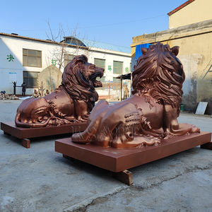 Estatua De León de bronce moderna de gran tamaño, escultura de escalada de León <span class=keywords><strong>HSBC</strong></span> para jardín al aire libre, artesanías de fundición de Metal para tienda bancaria - Product Image 6