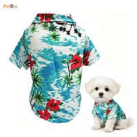 Gilet Hawaïen Tropical Respirant en Polyester Rose à Imprimé Noix de Coco et Ananas Petora, Idéal pour Chiens et Chats de Petite Taille – Collection Été, Meilleure Vente