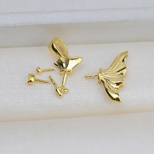 Pendentif en argent 925 fait main, forme baroque, grand poisson à queue, perle de forme spéciale, collier, composants de bijoux DIY pour femmes, vide - Product Image 3