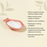 Poudre de L-théanine de qualité alimentaire 99% pure, soluble dans l'eau, prix de gros en vrac