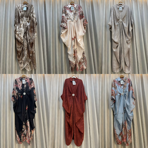 Robe longue kaftan élégante noire et or pour femme, style vintage, modeste, <span class=keywords><strong>kimono</strong></span>, pour l'Aïd, coupe ample et décontractée, taille unique - Product Image 6