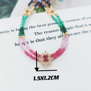 कारखाने कस्टम लक्जरी महिलाओं के सीज़ नेकलेस ट्रेंडी नए अर्ध-कीमती फूल पेलेंट क्यूब बीड हार हार - Product Image 6