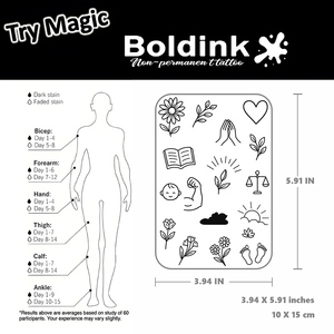 <span class=keywords><strong>Tatuaje</strong></span> Temporal Semipermanente de Tinta Jagua, Diseño Realista de Cara de Bebé con Margaritas, Resistente al Agua, Larga Duración (2 Semanas), Personalizado por Boldink - Product Image 4