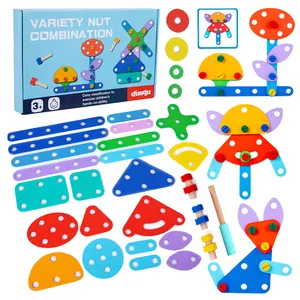 나사 너트 퍼즐 나무 장난감 교육 모양 사고 매칭 게임 나사 건설 블록