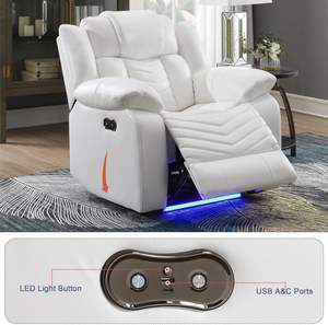 Silla reclinable JS para sala de estar, mecanismo de gravedad 0, tapizado, aire, cuero, luces LED, sofá reclinable eléctrico - Product Image 4