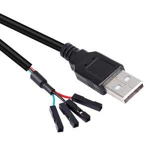 USB 2.0 A至USB 4针杜邦主板接头适配器，USB公至4针母28AWG扩展器电缆