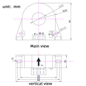 Sensore di corrente Close <span class=keywords><strong>Loop</strong></span> AC DC trasmettitore 200mA/5V apertura 20mm per il sistema di monitoraggio delle perdite - Product Image 2