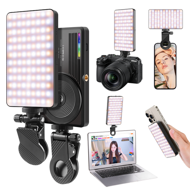 M20 RGB Video Lights LED Camera Light Full Color Portable Photography Lighting Dimmable Panel Lamp Support Magnetic Attraction