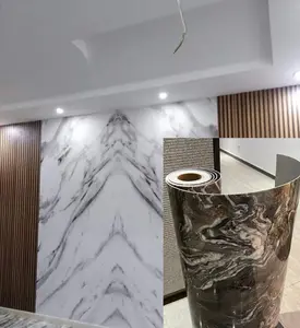 Wholesale Price High Glossy 1220*3000mm*3.3mm Pet Marble And PVC Sheets Panel For Wall Decoration