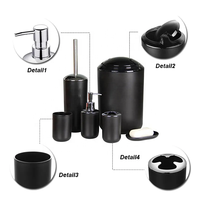 Yuyang 6 pièces en plastique salle de bain ensemble porte-brosse à dents brossage siège rince-bouche tasse combinaison salle de bain accessoires ensemble