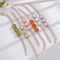 Ensemble collier et bracelet CENDA, nouvelle collection, multicolores, zirconiums cubiques, chaîne serpent, cristaux incrustés, luxe, pour femmes, mariage, fête.