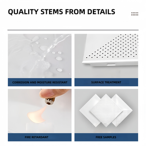 Faux <span class=keywords><strong>plafond</strong></span> en fibre de verre à motif carré 600x600 mm avec design moderne pour hôtel et hôpital, ignifuge et insonorisant - Product Image 3