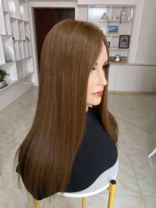 Nouvelle conception 2025, closure en soie, topper YF-2306-4 #   Mini perruque en cheveux raides russes, blonde européenne, densité 130%, pour femmes - Product Image 6