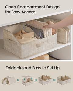 Paniers de rangement, bacs de rangement pliables, boîtes en tissu, 15,7 x 11,8 x 7,9 pouces, rangement pour placard, 3 poignées, pour chambre <span class=keywords><strong>à</strong></span> coucher - Product Image 3