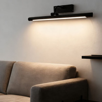 Lampe murale LED rechargeable au design contemporain, avec abat-jour noir, lumière blanche/chaude/neutre, télécommande, pour armoire ou miroir