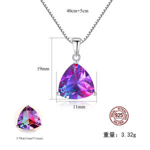 Ce collier en argent sterling avec pendentif en tourmaline rouge S925 est un choix idéal pour les femmes (également disponible en cuivre) - Product Image 2