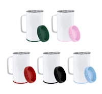 Mug à café par sublimation de 14 oz avec fond de rangement, gobelet isotherme en acier inoxydable pour impression par presse à chaud