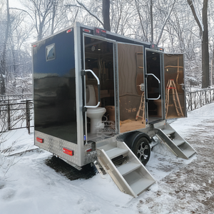 Remorque de toilettes portables, toilettes à chasse d'eau, écologiques, durables, avec structure en acier galvanisé, pour appartement et usage extérieur - Product Image 1