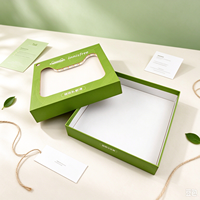 Boîte cadeau cosmétique rigide personnalisée avec fenêtre en PVC de forme spéciale et bande lumineuse LED
