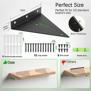 Étagères flottantes en bois, supports d'étagère triangulaire, vis d'ancrage, petits supports triangulaires - Product Image 2