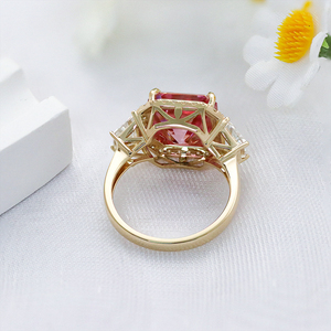 Paston Iced Out 5ct Riesige Größe Pink Asscher Diamond <span class=keywords><strong>Ring</strong></span> vvs Damen schmuck Trendy Style Moissan ite Ringe <span class=keywords><strong>Silver925</strong></span> - Product Image 2