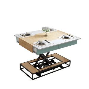 Tavolo <span class=keywords><strong>da</strong></span> <span class=keywords><strong>Pranzo</strong></span> Multifunzione in Legno con Piano Sollevabile Regolabile in Altezza, Tavolino <span class=keywords><strong>da</strong></span> Caffè Moderno per Soggiorno - Product Image 6