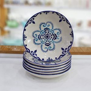 Plato rallador <span class=keywords><strong>de</strong></span> cerámica azul y blanco, tradicional, hecho a mano, para <span class=keywords><strong>vajilla</strong></span> - Product Image 4