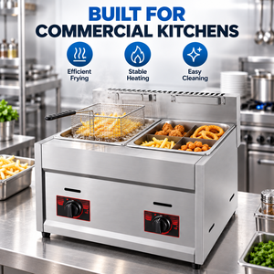 Friggitrice Professionale a Gas 6L in Acciaio Inox, Vasca Singola, GPL/GNL, Accensione Elettronica 220V, per Ristoranti, Garanzia 1 Anno - Product Image 3