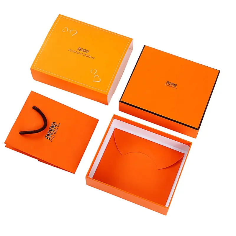 Pabrik Kemasan Pakaian Kustom Mewah Murah Kotak Kertas Karton Natal Set untuk Hadiah Pernikahan Kotak Perhiasan dengan Pegangan Pita