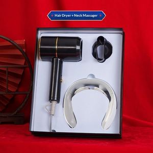 Set de Regalo Promocional Corporativo, Secador de Pelo de Acero Inoxidable y Cuero PU, Masajeador de Cuello, Logotipo Personalizado, Color Exquisito, Estilo Ejecutivo - Product Image 1