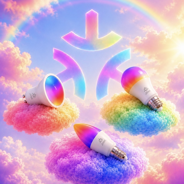 JINK RGB+CCT Matter Smart LED Bulb E14/E27/G10 WiFi App Voice Control Color-Changing Dimmable CRI 90 800 Lumens Smart Home