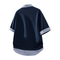 Polo à col et ourlet à carreaux, pour un usage quotidien, 55,6% coton, 44,4% polyester, style preppy