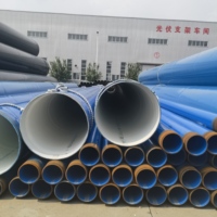 Tuyau en acier ERW à revêtement plastique interne et externe, directement de l'usine, pour l'alimentation en eau, en huile et en cas d'incendie, avec services de découpe, soudage et pliage