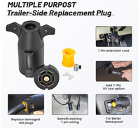USA 7-Poliger Anhängerstecker RV-Stil 7-Wege Flachstecker aus Kupfer Rostfrei Zuverlässiger Adapter
