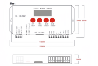Contrôleur LED K-1000C WS1903 WS2811 16703 T1000S WS2813 avec télécommande, carte SD programmable 2048 pixels, contrôleur DC5-24V