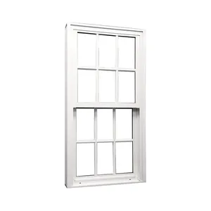 Fiberglass Sash Window Colonial Grid Thermal Break Hung Double Vertical Opening French Window