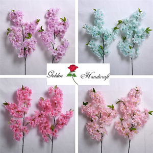 Offre Spéciale fleurs <span class=keywords><strong>de</strong></span> <span class=keywords><strong>cerisier</strong></span> violet clair 4 branches fleurs <span class=keywords><strong>de</strong></span> <span class=keywords><strong>cerisier</strong></span> en plein air tiges <span class=keywords><strong>de</strong></span> fleurs artificielles - Product Image 2